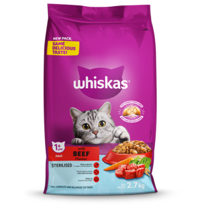 Whiskas Dry Sterilised Beef 2.7kg