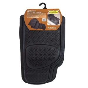 Packy Poda 5 PC Diamond Plate Black Car Mat Set